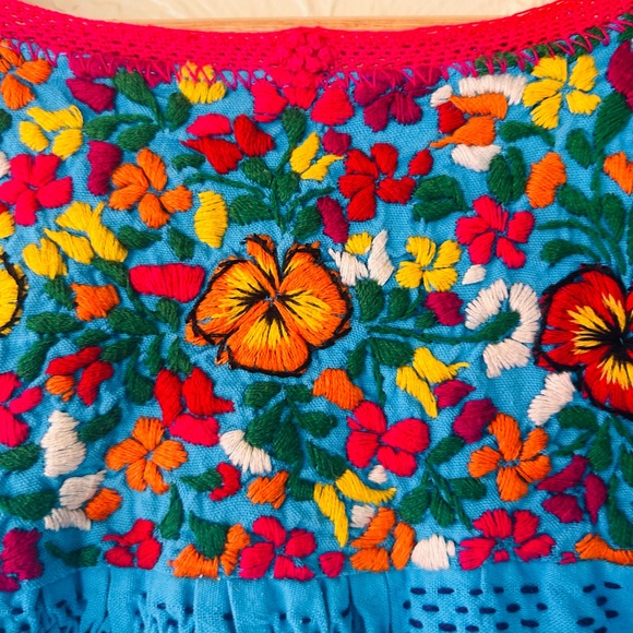 Bohemian Vintage Floral Embroidered Mexican Folk Tunic ✨ size Large 10/12 - Picture 8 of 8